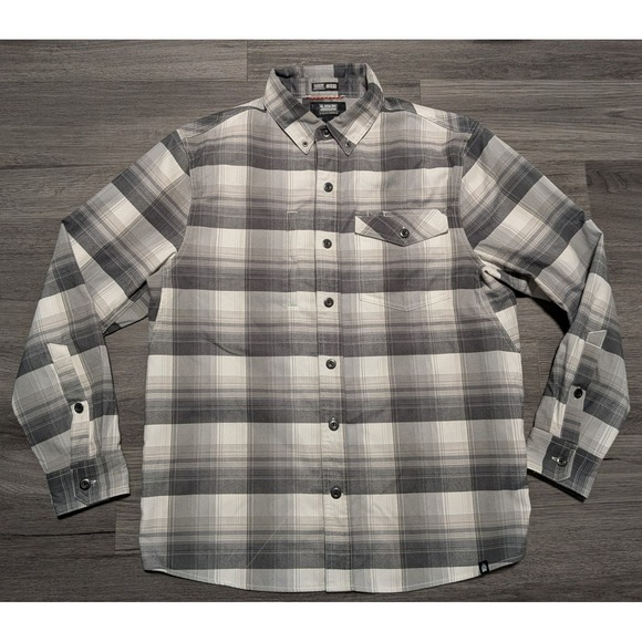 Other - Alaskan Hardgear Men's Black White Gray Plaid Flannel Untucked Shirt Size Medium